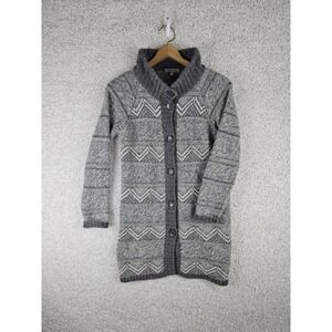 Maryline‎ Wool Blend Button Long Cardigan Sweater Women's Medium Made In Italy